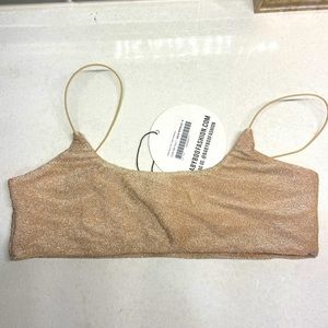 Babyboo Fashion Gold Shimmer Top/Bra - Size Small